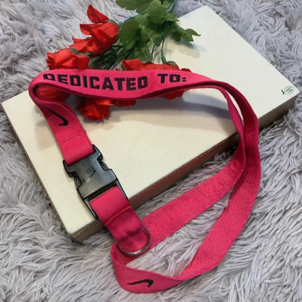 🌹Nike • Pink 'Dedicated To' Adjustable Lanyard